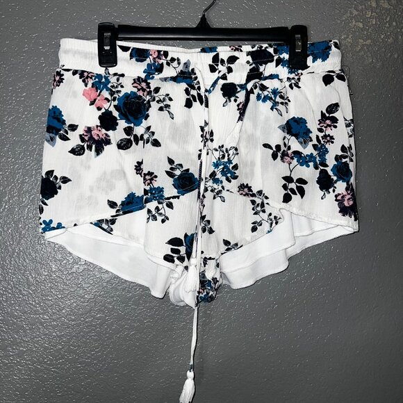 Share Women’s Floral Two Piece Set Ruffle Off Shoulder Top & Shorts Miss Lili XL - Picture 4 of 10